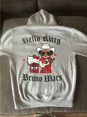 Hello Kitty Light Gray Hoodie with Black Print